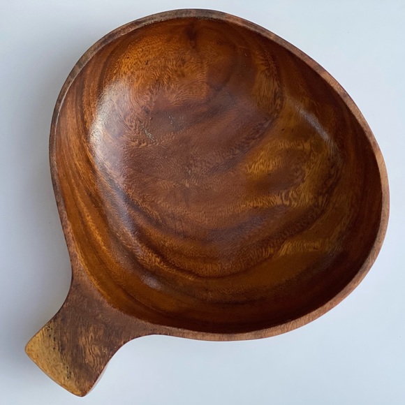 Vintage MCM Acacia Paddle Shaped Snack Bowl - Picture 2 of 7